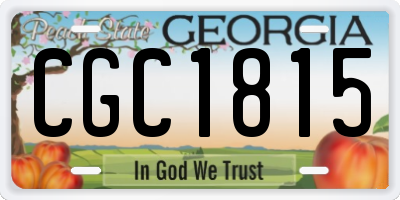 GA license plate CGC1815