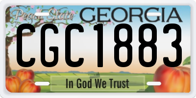 GA license plate CGC1883