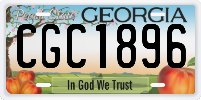 GA license plate CGC1896