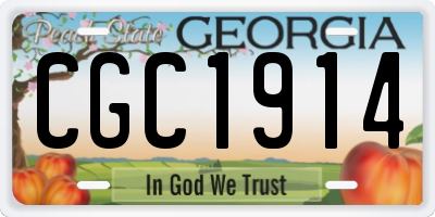 GA license plate CGC1914