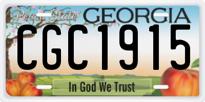 GA license plate CGC1915