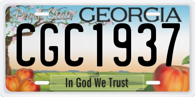 GA license plate CGC1937