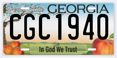 GA license plate CGC1940