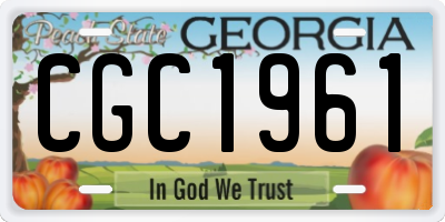 GA license plate CGC1961