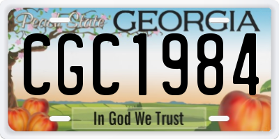 GA license plate CGC1984