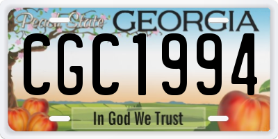 GA license plate CGC1994
