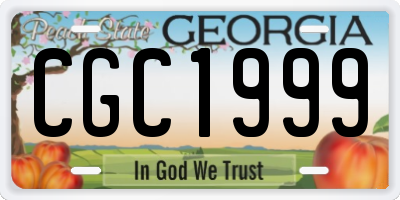 GA license plate CGC1999