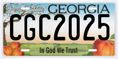 GA license plate CGC2025