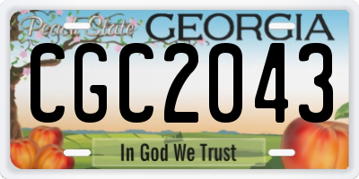 GA license plate CGC2043