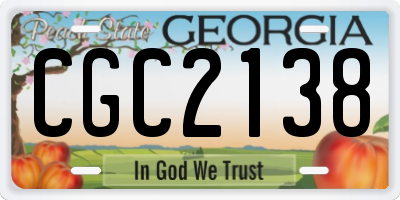 GA license plate CGC2138