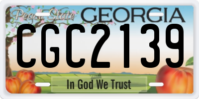 GA license plate CGC2139