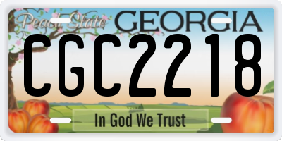GA license plate CGC2218