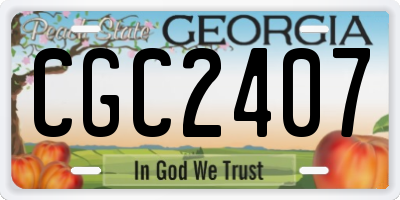 GA license plate CGC2407