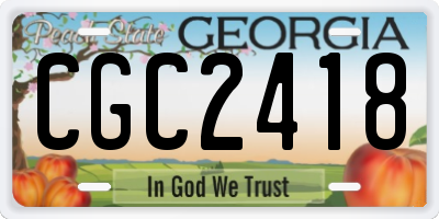 GA license plate CGC2418