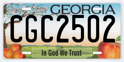 GA license plate CGC2502