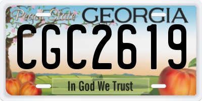 GA license plate CGC2619