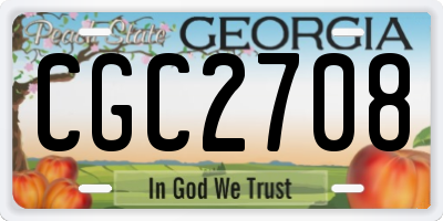 GA license plate CGC2708