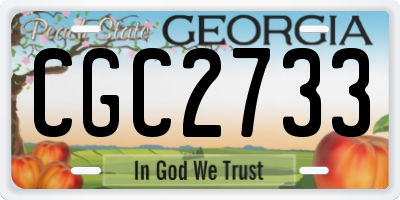GA license plate CGC2733