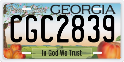 GA license plate CGC2839