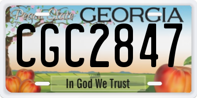 GA license plate CGC2847