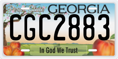 GA license plate CGC2883