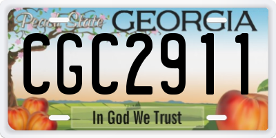 GA license plate CGC2911