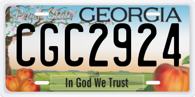 GA license plate CGC2924