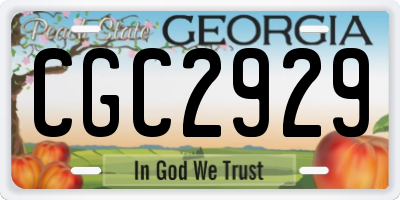 GA license plate CGC2929