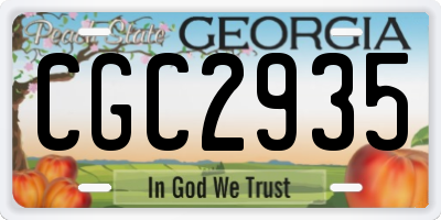 GA license plate CGC2935