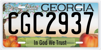 GA license plate CGC2937