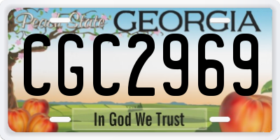 GA license plate CGC2969