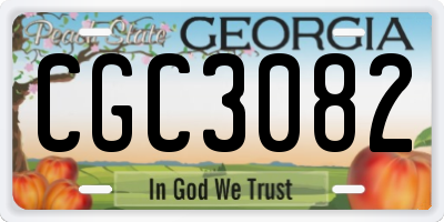 GA license plate CGC3082