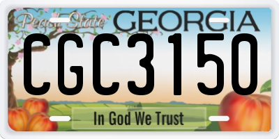 GA license plate CGC3150