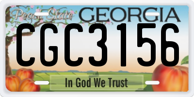 GA license plate CGC3156