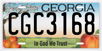 GA license plate CGC3168