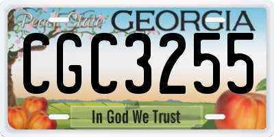 GA license plate CGC3255