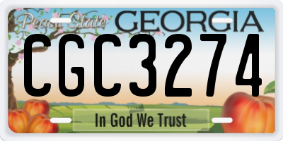 GA license plate CGC3274
