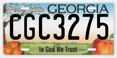 GA license plate CGC3275