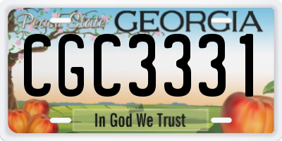 GA license plate CGC3331