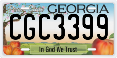 GA license plate CGC3399