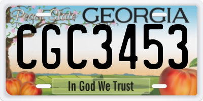 GA license plate CGC3453