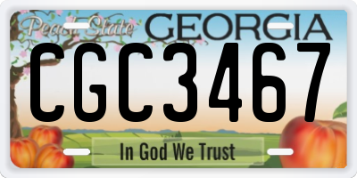 GA license plate CGC3467