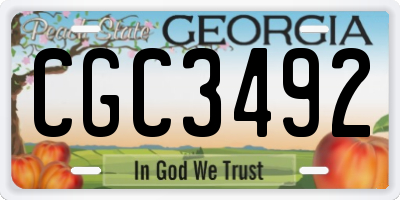 GA license plate CGC3492