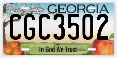 GA license plate CGC3502