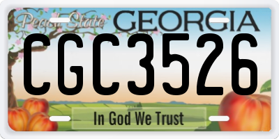 GA license plate CGC3526