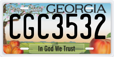 GA license plate CGC3532