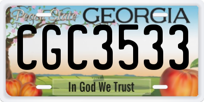 GA license plate CGC3533
