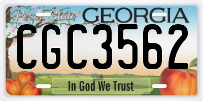 GA license plate CGC3562