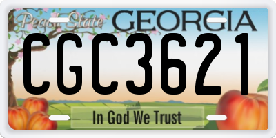 GA license plate CGC3621