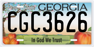 GA license plate CGC3626